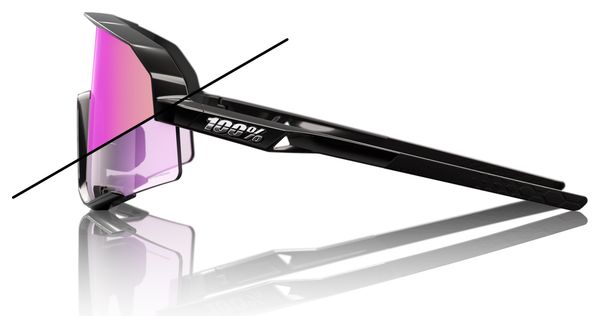 100% Slendale Gloss Black Brille / Purple Mirror Photochromic Gläser