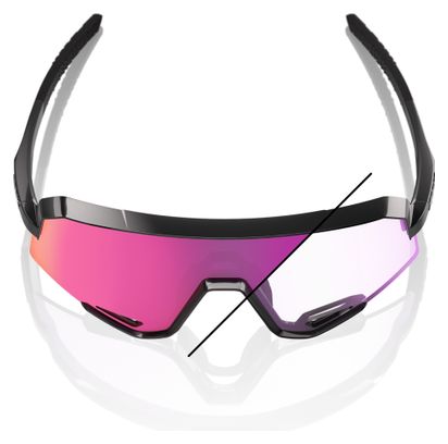 100% Slendale Gloss Black Brille / Purple Mirror Photochromic Gläser