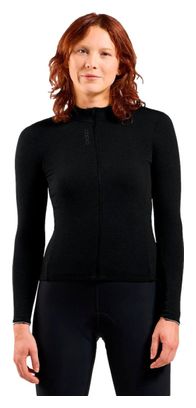 Odlo Women's Long Sleeve Jersey Full Zip Performance Wool Black