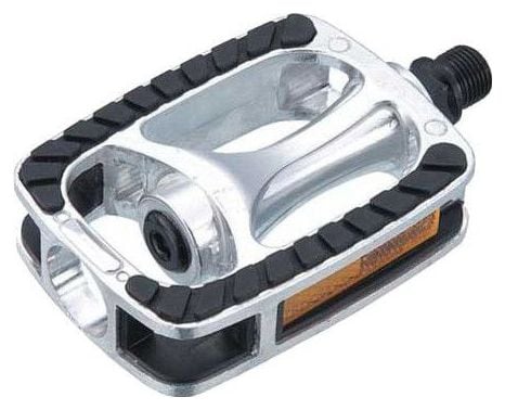 Pédales Union SP-2811 9/16 Aluminium Aluminium Anti-Slip Silver (carte)