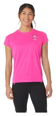 Asics Fujitrail Logo Kurzarm Trikot Rosa Damen