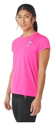 Asics Fujitrail Logo Kurzarm Trikot Rosa Damen