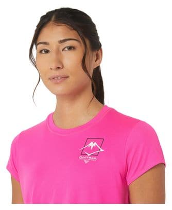 Asics Fujitrail Logo Kurzarm Trikot Rosa Damen