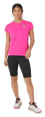 Asics Fujitrail Logo Kurzarm Trikot Rosa Damen