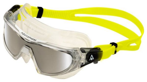 Máscara de <p>natación Aqu</p>asphere Vista Pro.A Transparente / Amarilla - Lentes de espejo plateado