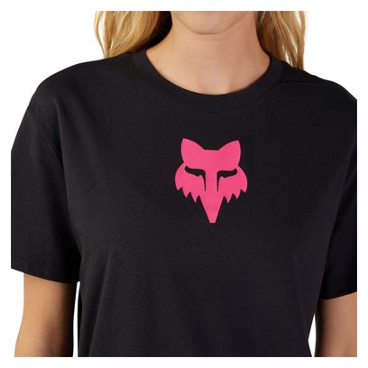 Fox Head Damen Kurzarm T-Shirt Schwarz / Pink