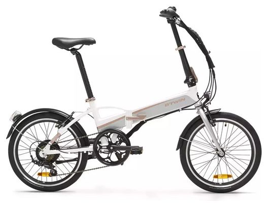 Btwin Tilt 500 Electric Folding Bike Shimano Tourney 6S 250 Wh 20 White Alltricks