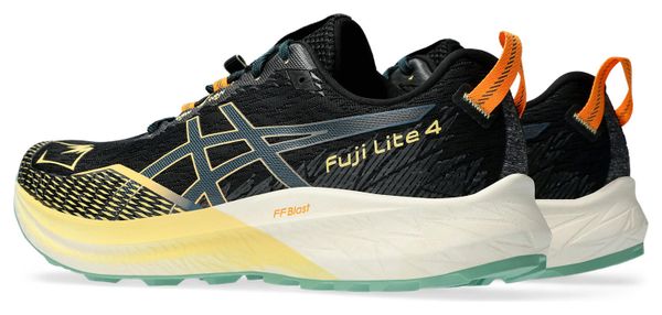 Asics Fuji Lite 4 Black Yellow Trail Running Shoes