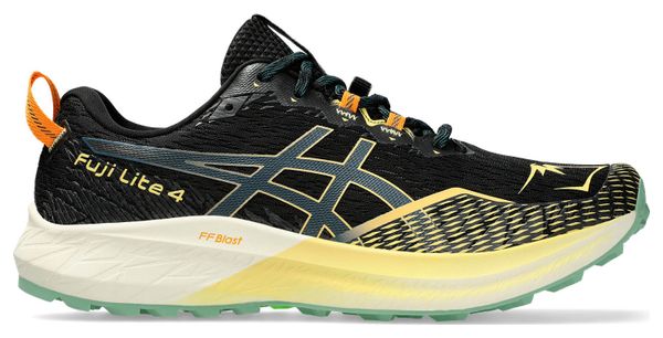 Asics Fuji Lite 4 Black Yellow Trail Running Shoes
