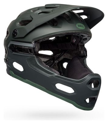 Casque avec Mentonnière amovible Bell Super 3R MIPS Vert Mat