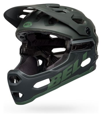 Casque avec Mentonnière amovible Bell Super 3R MIPS Vert Mat