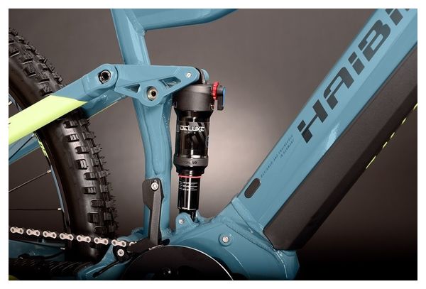 MTB eléctrica doble suspensión Haibike FullNine 5 Shimano Deore M5100 11V 500Wh 29' Azul / Amarillo 2021