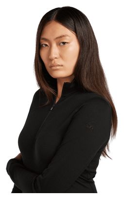 Camiseta interior mujer 1/2 cremallera Icebreaker Merino 200 Oasis Negro