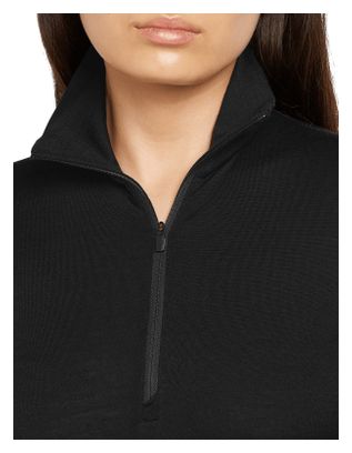 Camiseta interior mujer 1/2 cremallera Icebreaker Merino 200 Oasis Negro