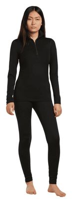 Camiseta interior mujer 1/2 cremallera Icebreaker Merino 200 Oasis Negro