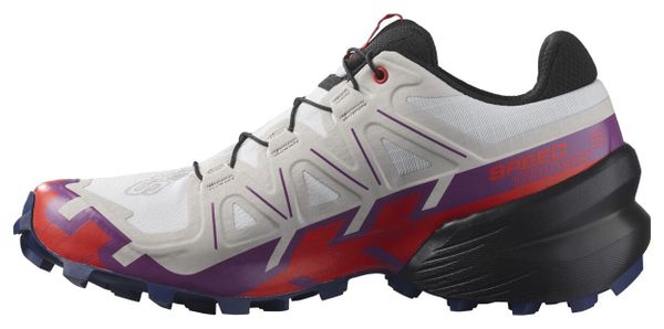 Chaussures de Trail Salomon Speedcross 6 Blanc Rouge Violet Femme