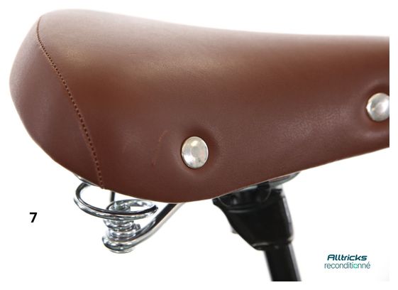 Vélo de Ville Électrique Mixte Bicyklet Claude Shimano Tourney 7V 500 Wh 700 mm Bleu Nuit Mat Marron T.48 167/185cm - Produit Reconditionné