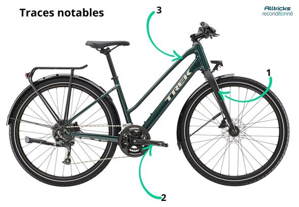 Produit Reconditionné - Vélo Fitness Trek Dual Sport 2 Equipped Stagger Shimano Acera / Altus 9V 650mm Vert 5e Gén