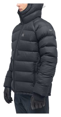 Chaqueta de plumón Haglöfs Rosson Down Hood negra para hombre