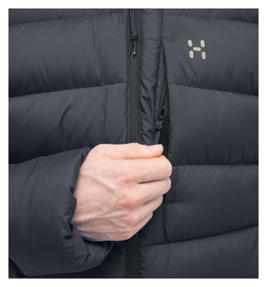Chaqueta de plumón Haglöfs Rosson Down Hood negra para hombre