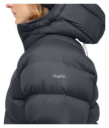 Chaqueta de plumón Haglöfs Rosson Down Hood negra para hombre