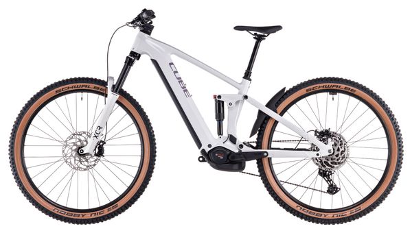 VTT Électrique Tout-Suspendu Cube Stereo Hybrid One44 Pro 800 Shimano Cues 11V 800 Wh 29'' Blanc Cotton Gris 2025