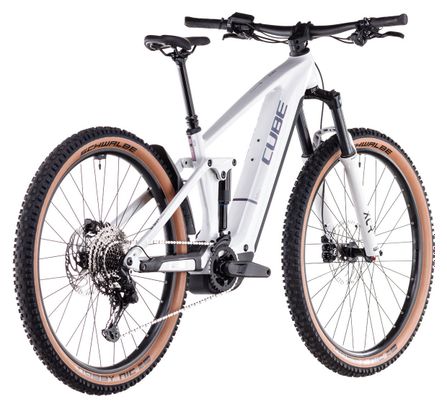 VTT Électrique Tout-Suspendu Cube Stereo Hybrid One44 Pro 800 Shimano Cues 11V 800 Wh 29'' Blanc Cotton Gris 2025