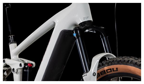 VTT Électrique Tout-Suspendu Cube Stereo Hybrid One44 Pro 800 Shimano Cues 11V 800 Wh 29'' Blanc Cotton Gris 2025