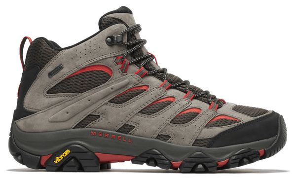 Merrell Moab 3 Mid Gore-Tex Wanderschuhe, grau/rot, für Herren
