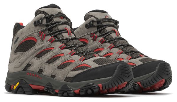 Merrell Moab 3 Mid Gore-Tex Wanderschuhe, grau/rot, für Herren