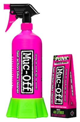 Muc-Off Punk Detergente in polvere (4 bustine) + Flacone per la vita