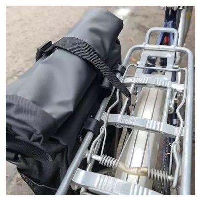 Sacoche de vélo simple 15 à 20 litres avec bandoulière noire réfléchissante imperméable