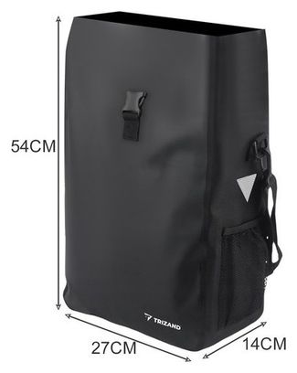 Sacoche de vélo simple 15 à 20 litres avec bandoulière noire réfléchissante imperméable