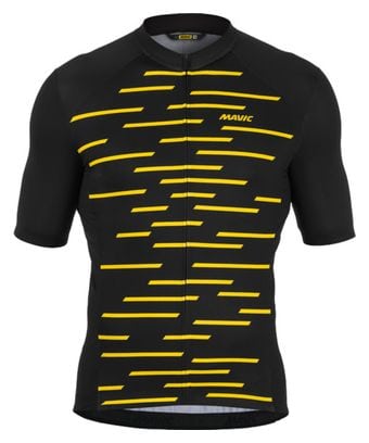 Maillot manches courtes Mavic Cosmic Noir Jaune XL