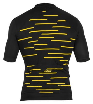 Maillot manches courtes Mavic Cosmic Noir Jaune XL