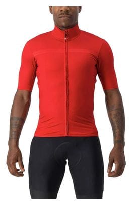 Maillot Manches Courtes Castelli Pro Thermal Mid Rouge 