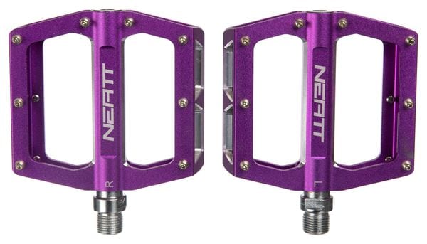 Pair of Neatt Attack V2 8 Pin Purple Flat Pedals
