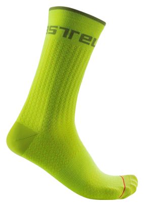 Pair of Castelli Distanza 20 Lime Green Socks