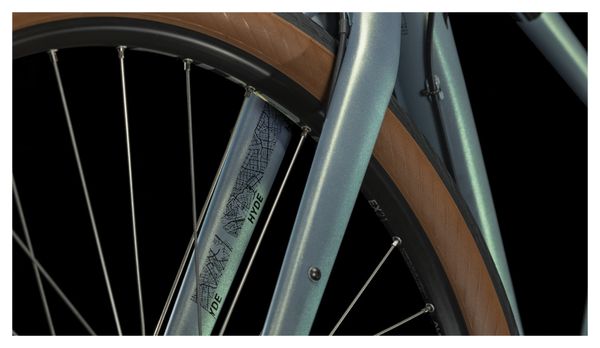Cube Hyde Pro Bicicleta estática Shimano Nexus 8S Cinturón 700 mm Metal Verde 2023