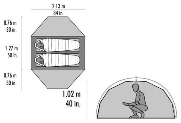 Tente de randonnée MSR Elixir 2 Gris