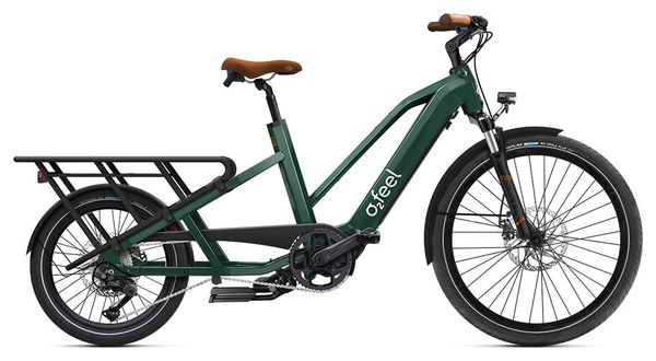 Vélo Cargo Longtail Électrique O2 Feel Equo Cargo Power 4.1 Shimano Deore 10V 720 Wh 20/26'' Vert Émeraude  Pack Family