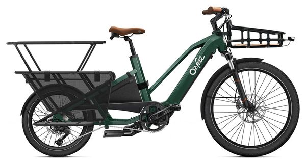 Vélo Cargo Longtail Électrique O2 Feel Equo Cargo Power 4.1 Shimano Deore 10V 720 Wh 20/26'' Vert Émeraude  Pack Family