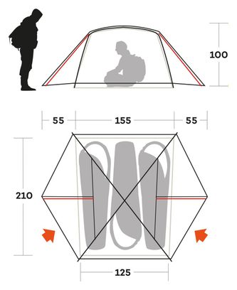 Tenda per 3 persone Ferrino Blow 3 blu
