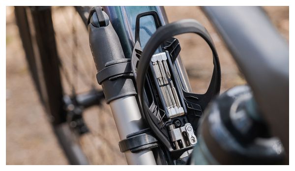 Syncros iS Cache 2.0HV Bottle Cage Black + iS Cache 8CT Multi-Tool (8 funzioni) + Boundary 2.0HV Mini-Pump (Max 70 psi / 4.8 bar)