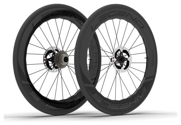 PAIRE DE ROUES | LEGEND WHEELS | 68P WAVE PRO 4 | DISC 12X100- 12X142MM | CENTERLOCK | DT SWISS 180 EXP | SHIMANO/SRAM