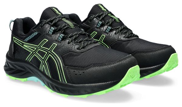 Asics Gel Venture 9 Waterproof Black Green Trail Running Shoes