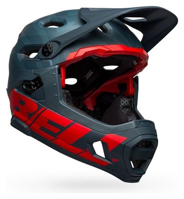 Casco Bell Super DH Spherical Mips con sottogola staccabile blu / rosso cremisi 2021