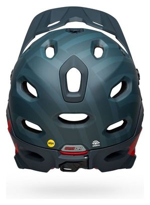 Casco Bell Super DH Spherical Mips con sottogola staccabile blu / rosso cremisi 2021