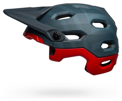 Casco Bell Super DH Spherical Mips con sottogola staccabile blu / rosso cremisi 2021