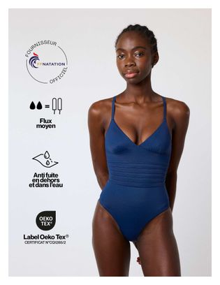 Maillot de bain 1P Menstruel - Flux moyen - Bleu Marine